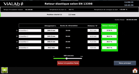 Ductilimètre retour élastique force élastique